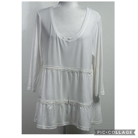 Weekend Suzanne Betro Large Women's Tunic Top Lace - Picture 1 of 10